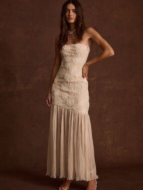12th Tribe daylight blush embroidered maxi dress WORN ONCE